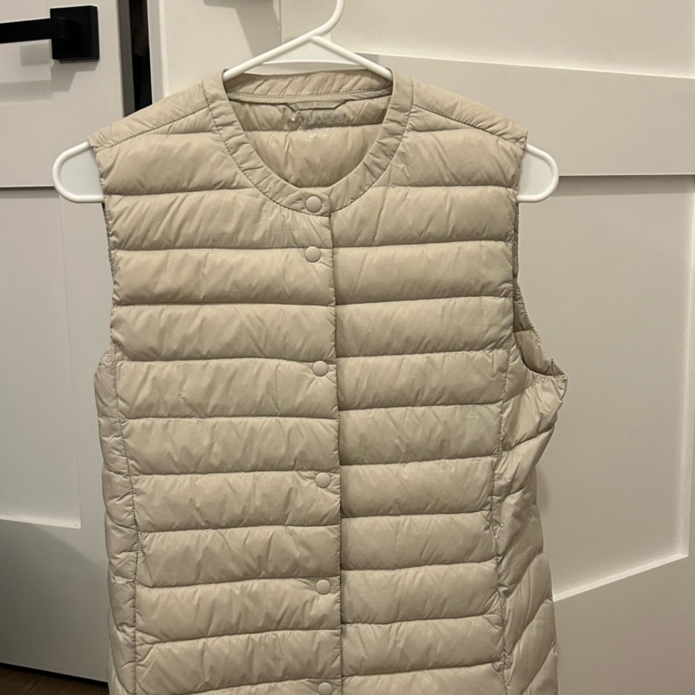 Beige Quilted Puffer Vest